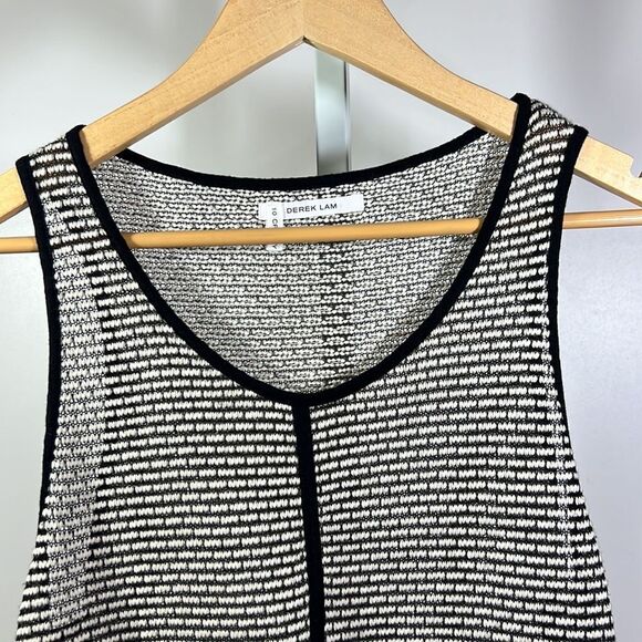 DEREK LAM 10 CROSBY Women’s Sleeveless Woven Tank Top Black/White Size Large - Picture 4 of 9